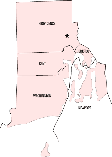 Map of Rhode Island Counties
